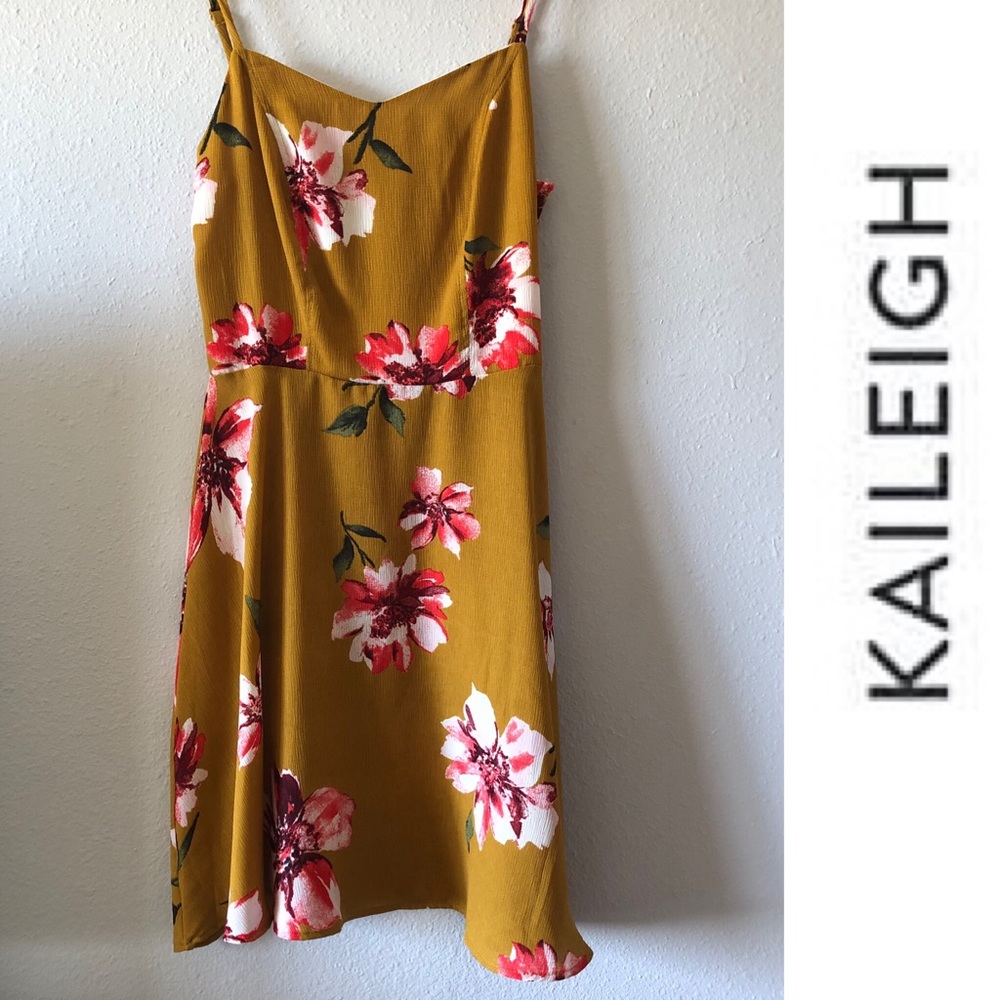 NWOT yellow floral dress
